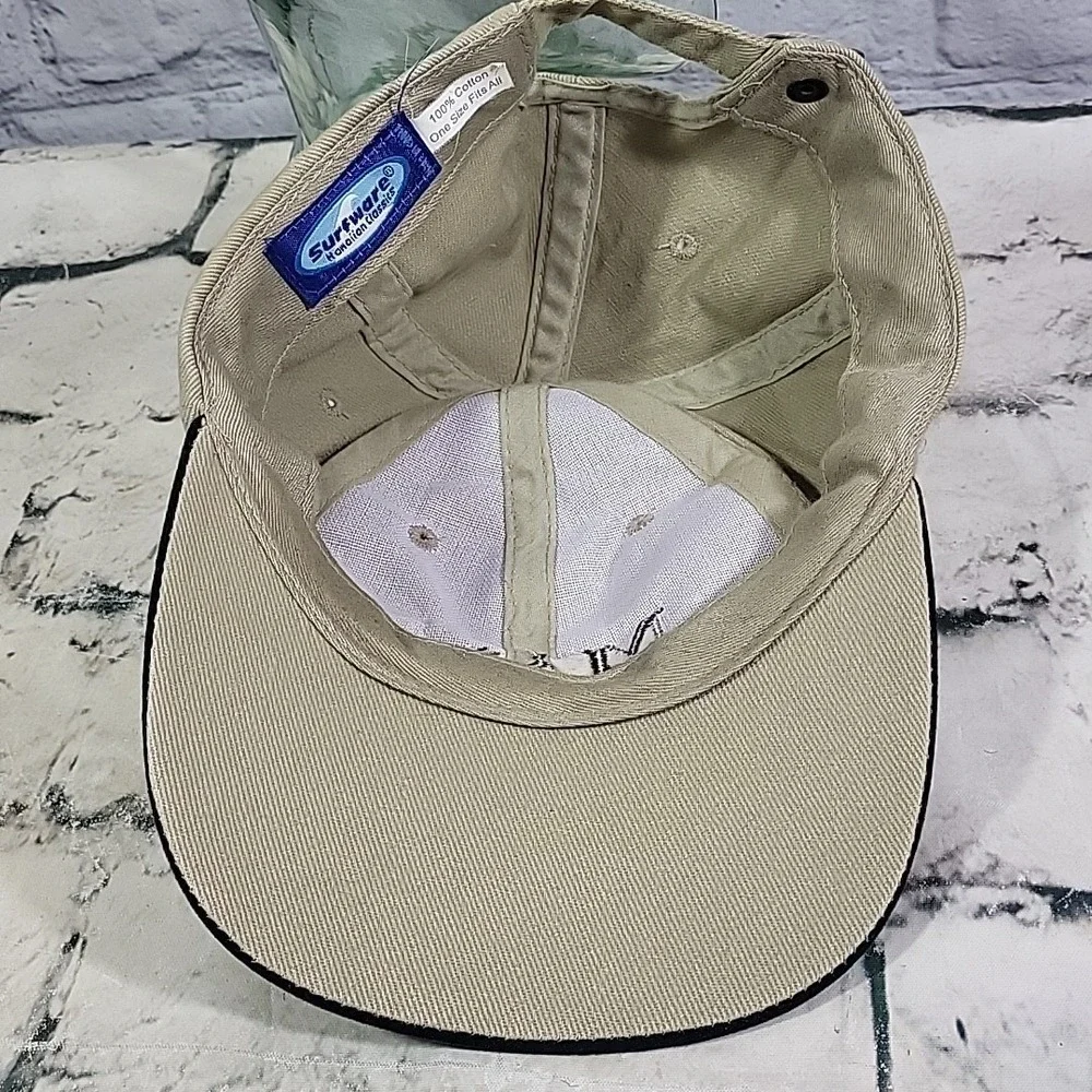 Surfware Maui‎ Hawaii Hat Beige OSFA Strapback Turtle Logo Travel Souvenir Cap